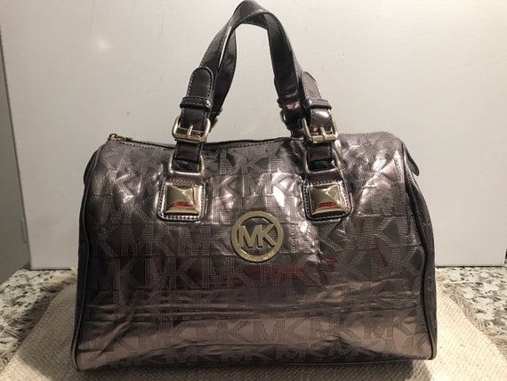 michael kors gunmetal handbag