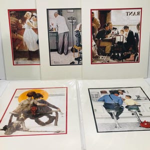 Vtg Norman Rockwell Set of 5 Vintage 1950’s Prints from Norman Rockwell Museum.