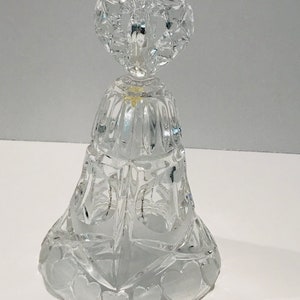 Vintage Large Crystal Bleikristall Etch Decorative Bell 6.5” West Germany
