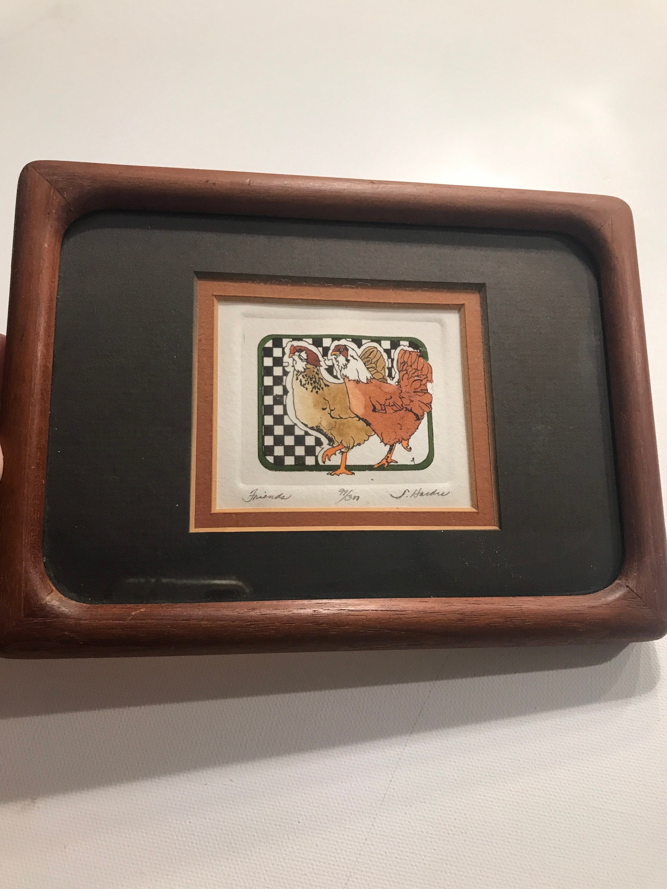 Onion Creek Studio Darlene Hardie Rooster Etching. Signed and Numbered
