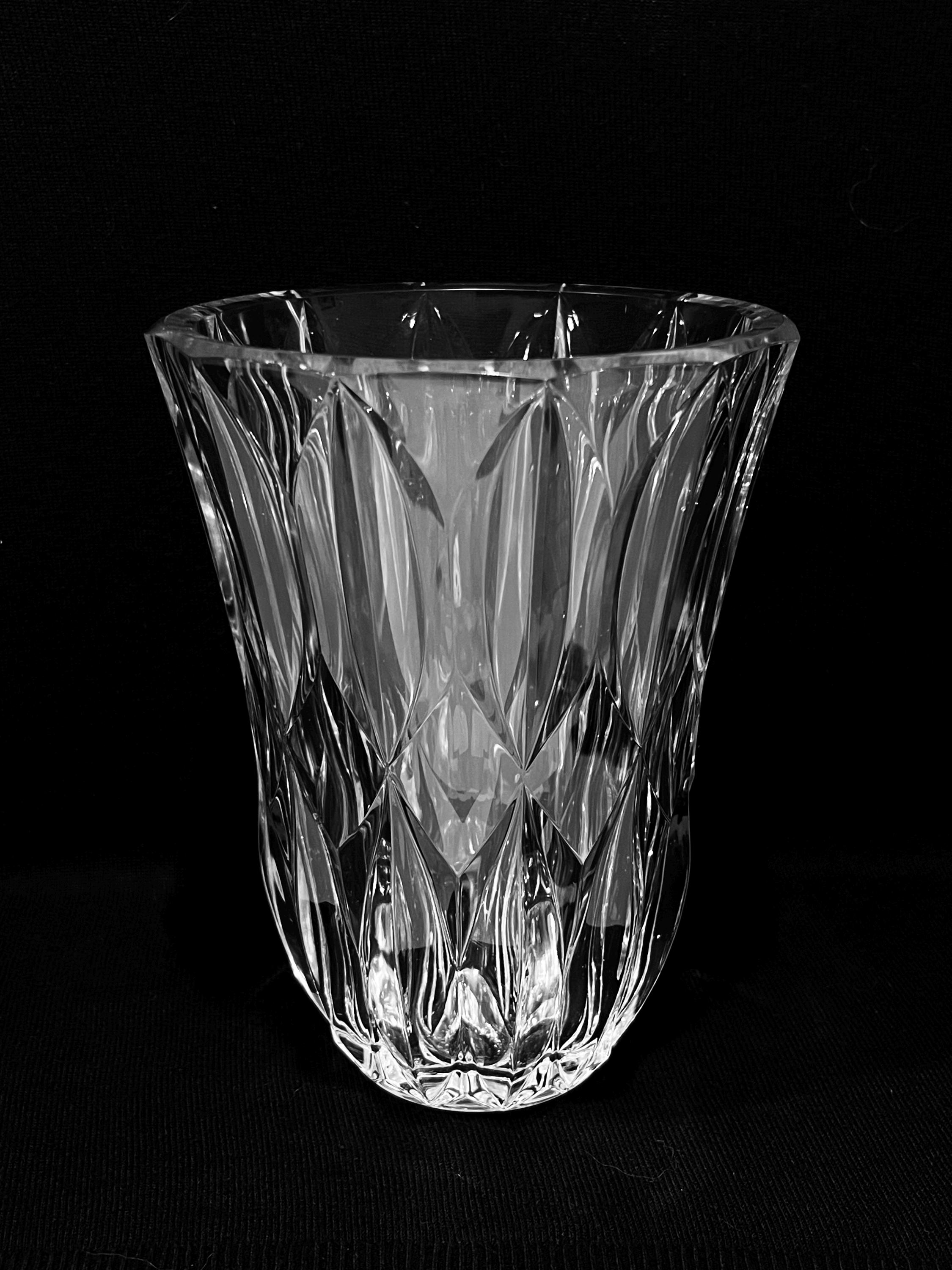Vintage Large Crystal Vase - Etsy