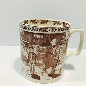 York Tyke British Anchor Pottery Staffordshire Large Coffee Mug Cup Advice Son