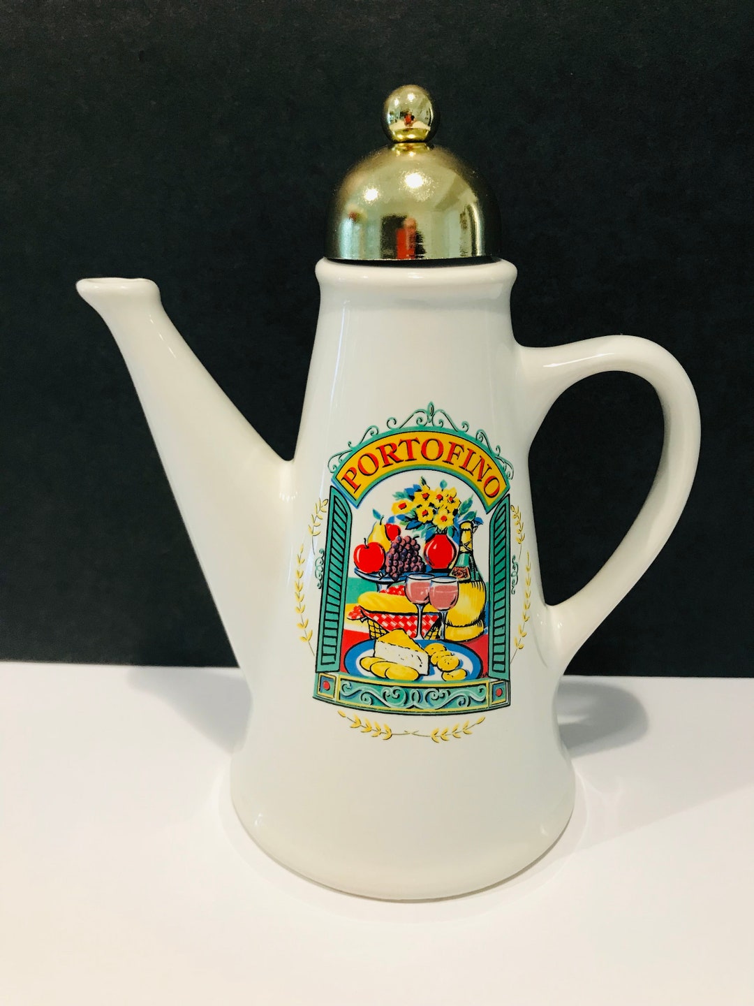 Vintage Ceramic Portofino Italy by Himark Oil Cruet With Cork Etsy