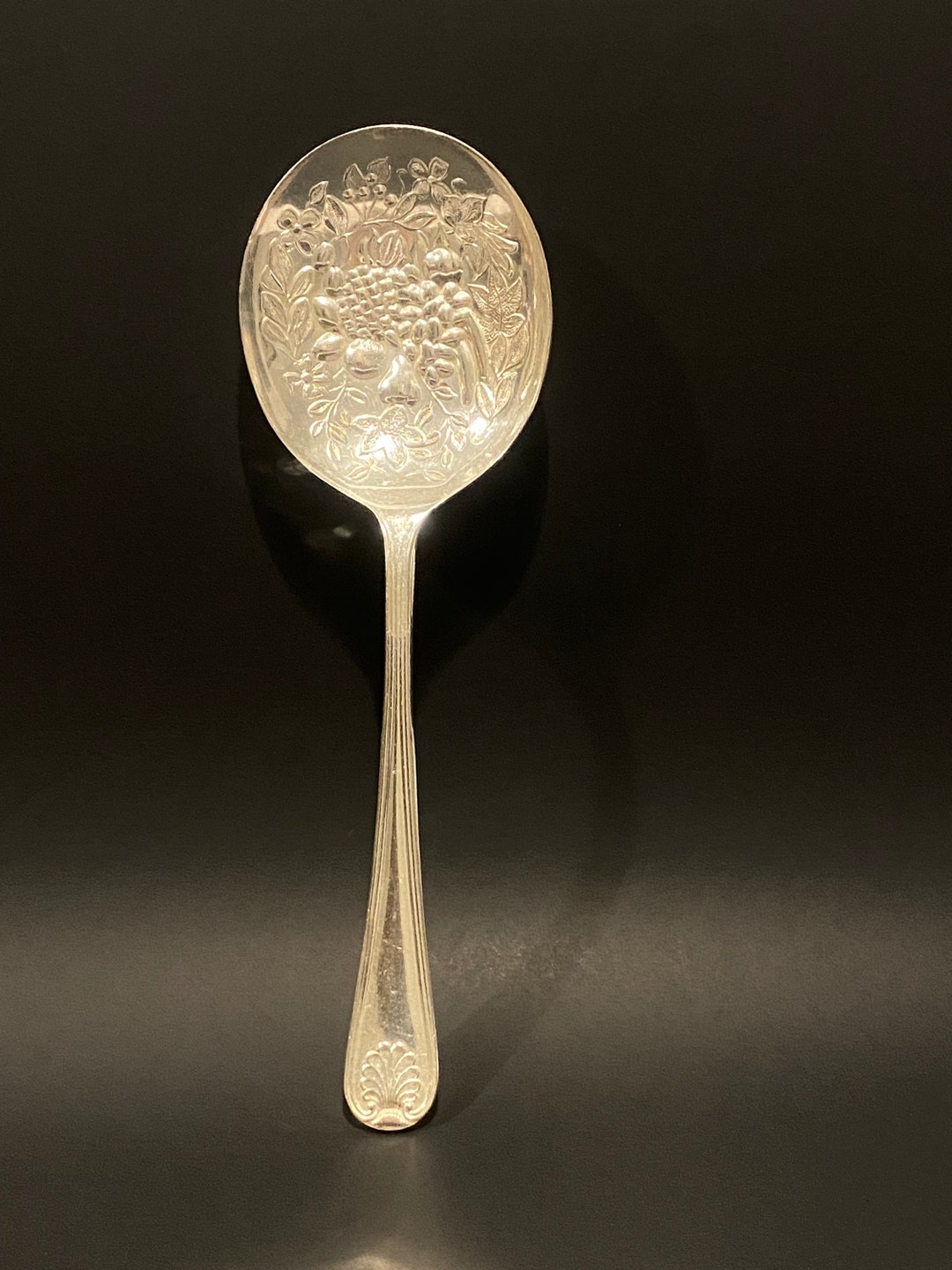 公式サイト Vintage EPNS Fruits Embossed Spoon Serving England Sheffield カトラリー(スプーン等)