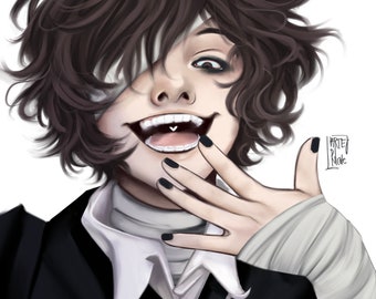 Dazai Dark Era * schone versie * 7x7 Print (Dazai Osamu BSD)