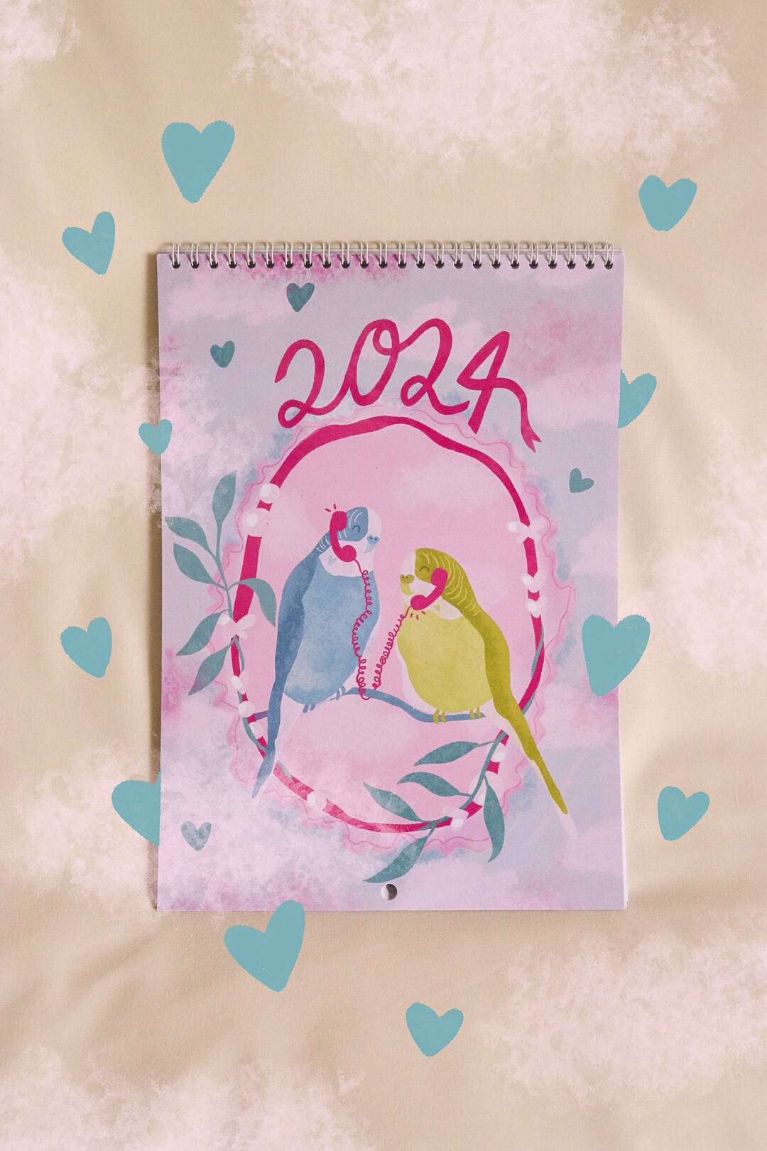 2024 Monthly Wall Calendar Aesthetic, Animals, Abstract, Nature