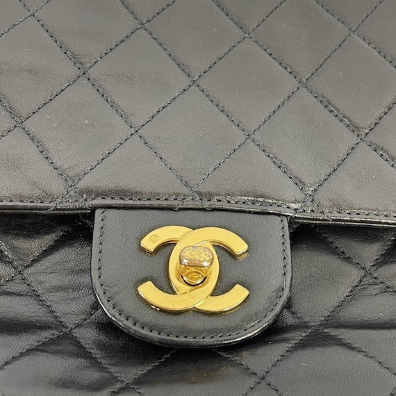 CHANEL - Vintage Classic CC Single Flap Black Med… - image 8