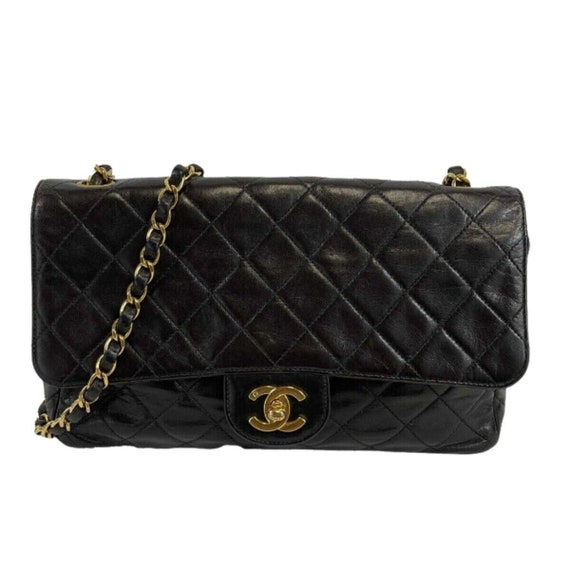 CHANEL - Vintage Classic CC Single Flap Black Med… - image 1