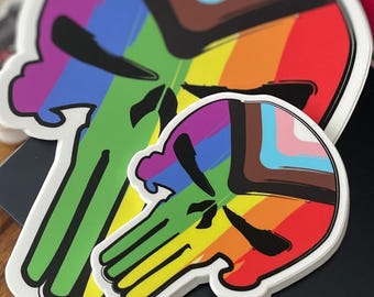 Pride Punisher Vinyl Sticker [Two size options - 4 inches and 8 inches]