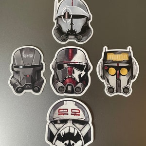 Bad Batch Hunter, Wrecker, Echo, Crosshair, Tech [3 inch Vinyl, Waterproof Sticker]