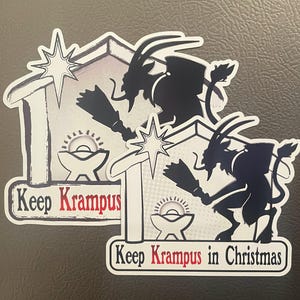 Keep Krampus in Christmas Magnet [Two size options - 5 inch & 6 inch]