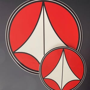 Emblema espacial de la ONU de Robotech [Dos tamaños: pegatinas de vinilo circulares de 3 y 5 pulgadas]
