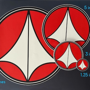Pegatina de vinilo con el emblema espacial de la ONU: Insignia Robotech Macross - [Cuatro tamaños]