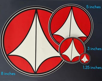 UN Spacy Emblem Vinyl Sticker: Robotech Macross Insignia - [Four size options]