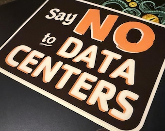 Pegatina de vinilo "Di no a los centros de datos" [4 pulgadas]