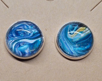 Aquatic Swirl Stud Earrings