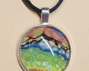 Rainbow Droplets Pendant w/ chain