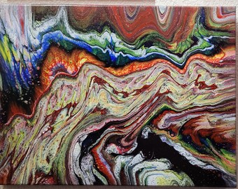 Psychedelic Mountain Sunset Abstract Painting