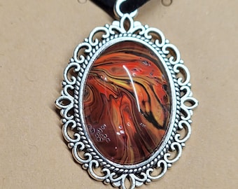 Neon Oval Framed Pendant