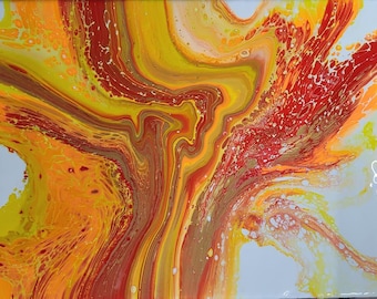 Phoenix Acrylic Pour Painting