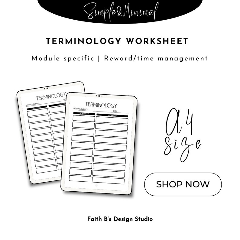 A4 Key Terminology Reference Guide | Printable PDF - Etsy