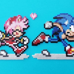 Sonic and Amy Rose Mini Perler Bead Creation - Etsy