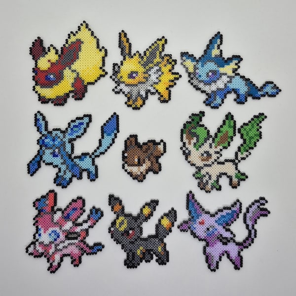 Eeveelutions Mini Perler Bead: Magnet, Keychain, or Miniature