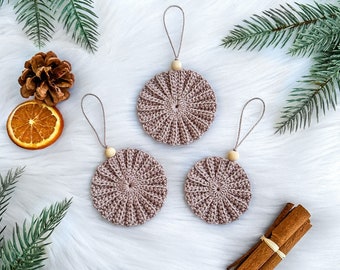 PATTERN: Crochet decoration ornaments "Freja" 3 sizes, round, home decoration holiday gift, Christmas crochet pattern in English and Swedish