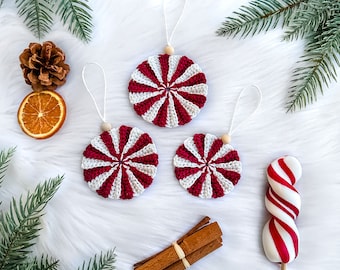 PATTERN: Crochet decoration ornaments "Freja" 3 sizes, round, home decoration holiday gift, Christmas crochet pattern in English and Swedish