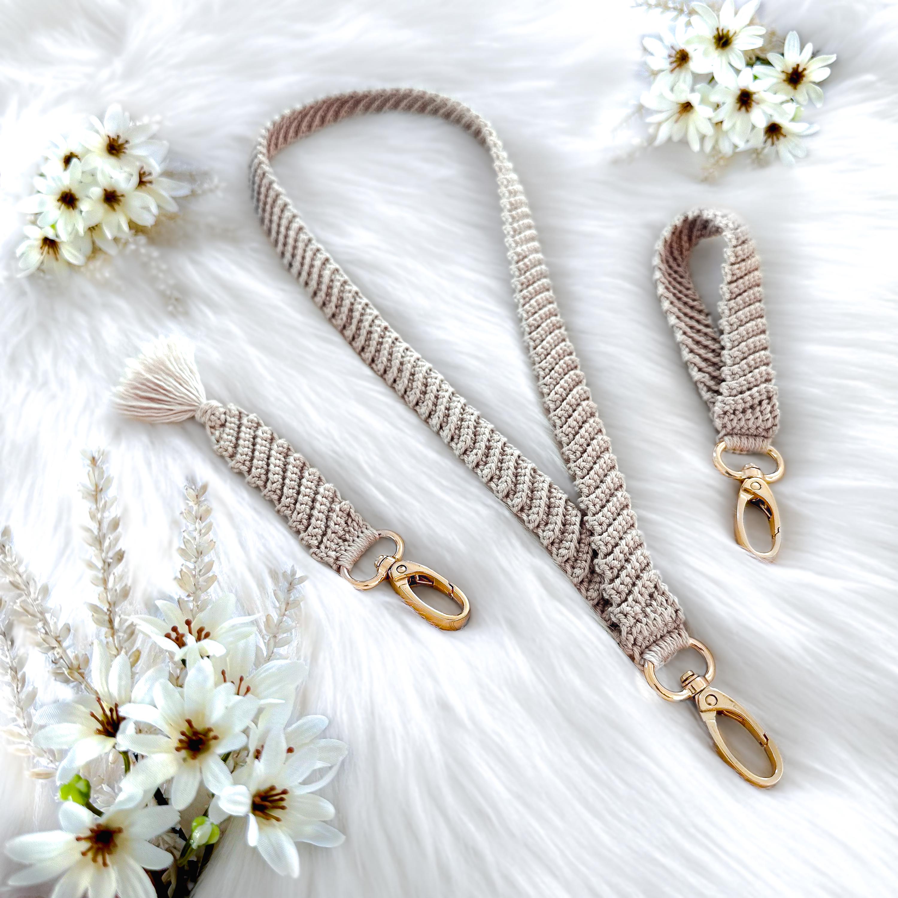 PATTERN: Crochet keychain "Frej" 3-in-1, lanyard, wristlet, tassel, virkade nyckelband, crochet pattern in English (US-terms) and Swedish