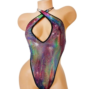 Color Changing Hologram One Piece: Rave Festival Swimsuit