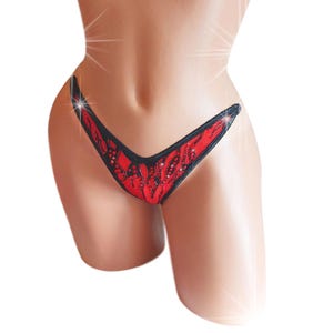 Sparkly Rhinestone Lined mesh Illusion Thong  - XS toDD cups and bottoms XS to XL - Stripper bikini outfits exotic dancewear pole fits