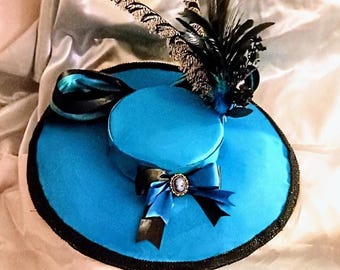 Vintage Embellished Cowboy Hat: Peacock Feathers, OOAK  display picture 1