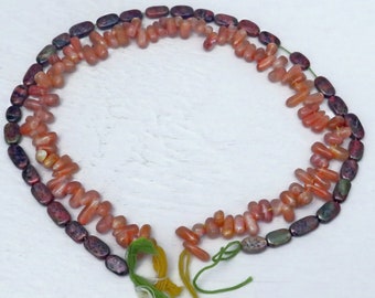 10 mm Oval Beads / Mixed Beads 14 mm Long / Jasper Beads / Carnelian Beads / Jewelry Making Supplies / Orange Beads