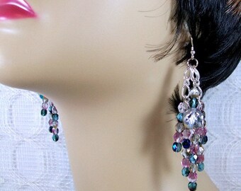 Crystal Dangle Earrings / Handmade Crystal Earrings / Handmade Jewelry / Crystal Drop Earrings / Gift for Her