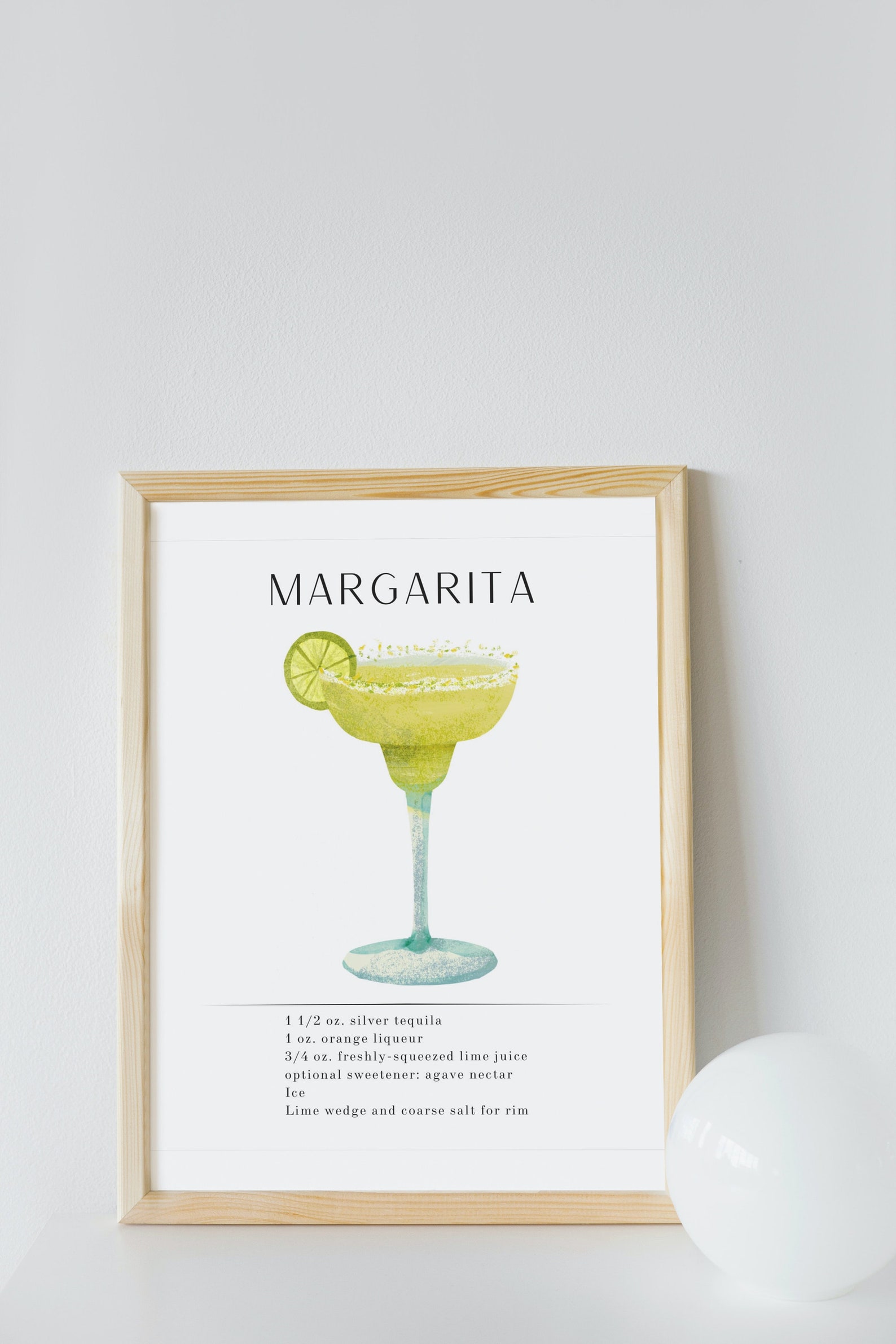 Margarita Printable, Printable Recipe, Cocktail Printable, Bar Cart ...