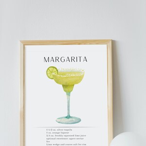 Margarita Printable, Printable Recipe, Cocktail Printable, Bar Cart ...