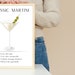 Martini Recipe, Printable Martini, Bar Cart Art, Printable Cocktail Recipe - Etsy