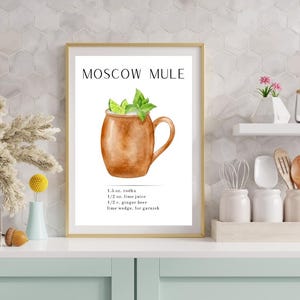 Moscow Mule | Cocktail Wall Art | Moscow Mule Print | Cocktail Watercolor
