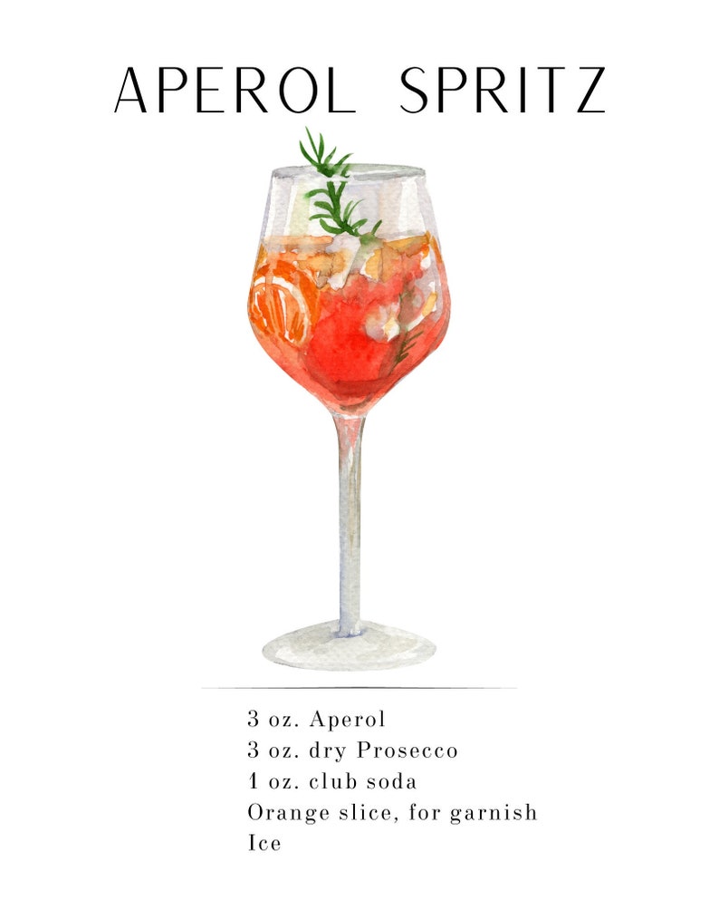 Aperol Spritz Recipe Printable Aperol Spritz Bar Cart Art Printable Aperol Spritz Recipe Printable Aperol Spritz Bar Cart Art Printable