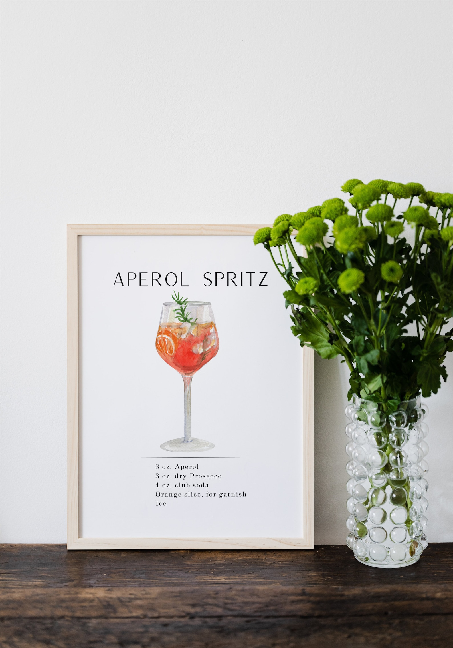Aperol Spritz Recipe, Printable Aperol Spritz, Bar Cart Art, Printable ...