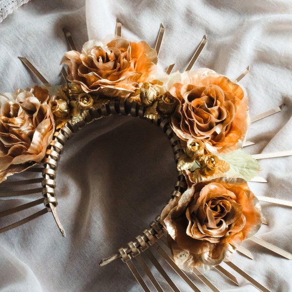Metal Flower Crown Etsy