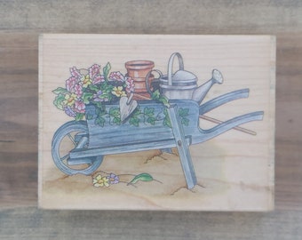 Garden Wheelbarrow Rubber Stamp