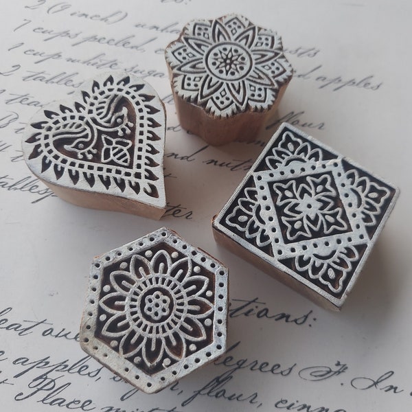 Hand Carved Printing Blocks, Textile Printing Blocks, Wooden Stamps, Indian Design Blocks, Fabric Printing Blocks