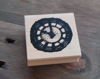 Limited Edition Club Scrap Clock Red Rubber Stamp