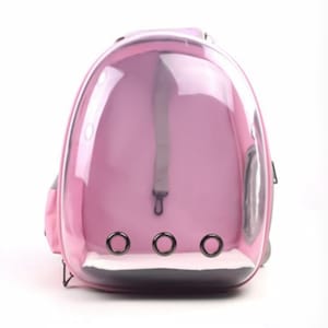 Pet Carrier/Backpack With Base For Kittens, Puppies, Bunnys, Small to Medium Sized Animals, Light Pink / Add On Handmade Card And Keychain