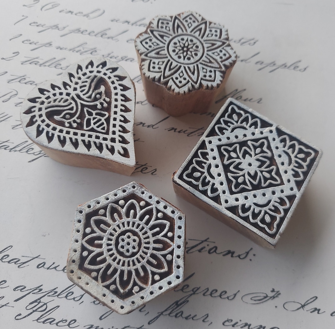 Hand Carved Printing Blocks, Textile Printing Blocks, Wooden Stamps, Indian Design Blocks