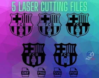DXF logo file - FC Barcelona - Dxf/Png/Pdf/Svg for Laser cutting - Cnc - Plasma - Water jet - Illuminated sign - laser cut