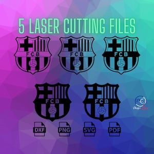 Fichier DXF logo - FC Barcelone - Dxf/Png/Pdf/Svg pour découpe Laser - Cnc - Plasma - Jet d'eau - Enseigne lumineuse - laser cut
