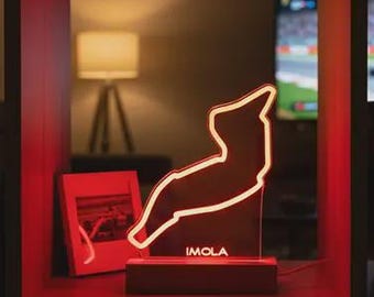 Circuito di IMOLA - Lampada LED RGB a 7 colori - Lampada LED F1 - Gran Premio di Formula 1 - Lampada F1 - Silverstone - Nurburgring - Circuito di Monaco